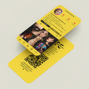 Fitness Trainer Nutritionist Yellow Modern IG Business Card