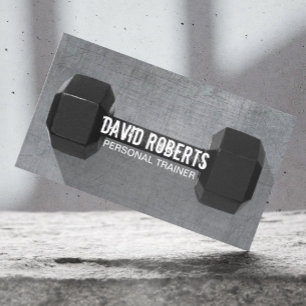 Fitness Trainer Professional Dumbbell Cool Metal Business Card