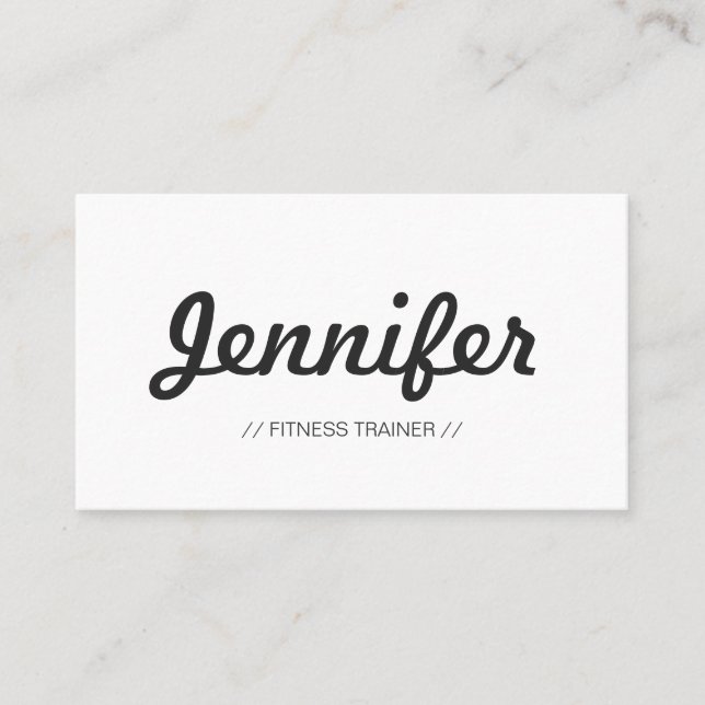 Fitness Trainer - Stylish Simple Concise Business Card (Front)