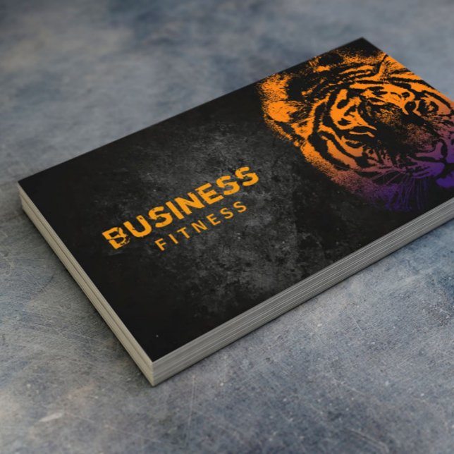 Fitness Training Cool Tiger Professional Business Card (Creator Uploaded)