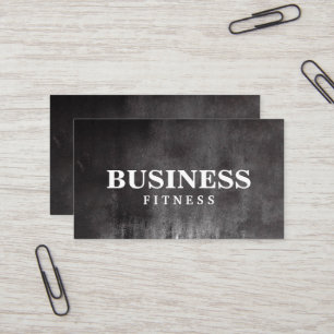 Fitness Training Professional Dark Black Grunge Business Card