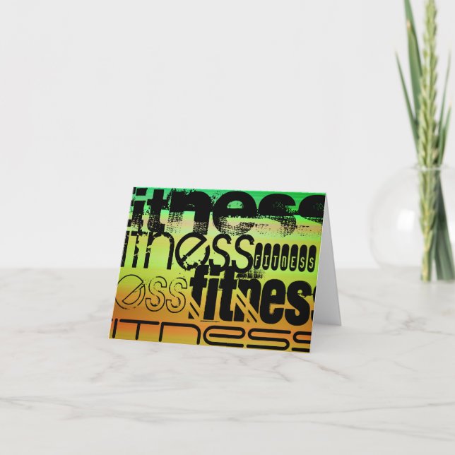 Fitness; Vibrant Green, Orange, & Yellow Card (Front)