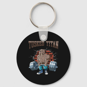 Fitness Walrus Doing Deadlift Workout Training Gym Key Ring