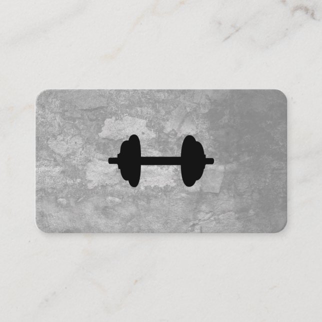 Fitness Weight Grey Texture Business Card (Front)
