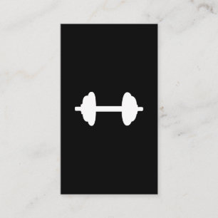 Fitness Weight Simple Black and White Business Card