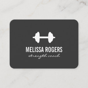 Fitness Weight Simple Grey Business Card