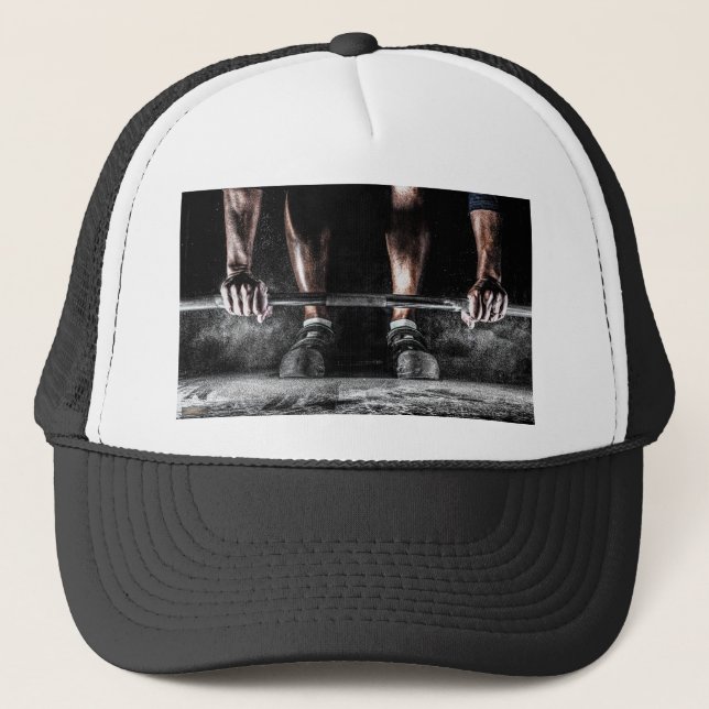 Fitness Weightlifting Gym Workout Trucker Hat (Front)