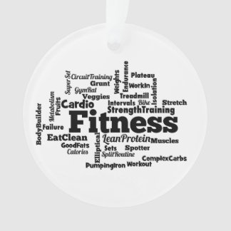 Fitness Word Cloud Ornament