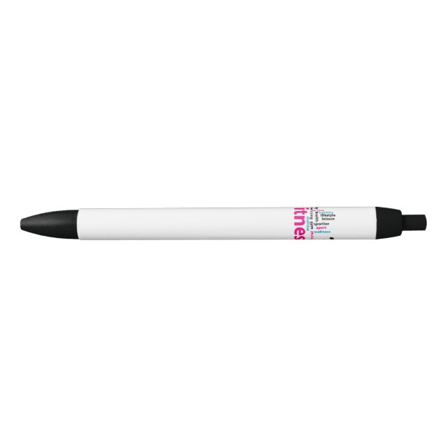 Fitness words black ink pen (Front)
