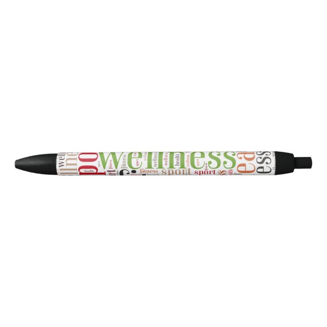 Fitness words black ink pen (Front)
