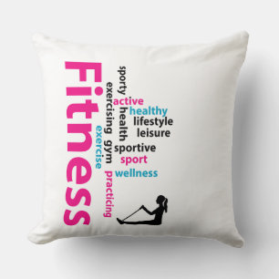 Fitness words cushion