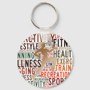 Fitness words key ring