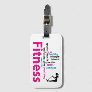 Fitness words luggage tag