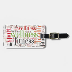 Fitness words luggage tag