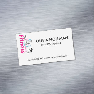 Fitness words magnetic business card