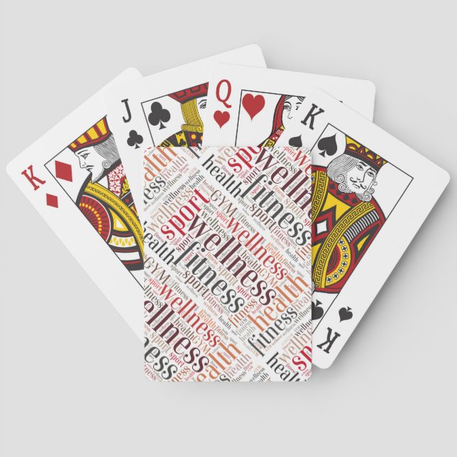Fitness words playing cards (Back)
