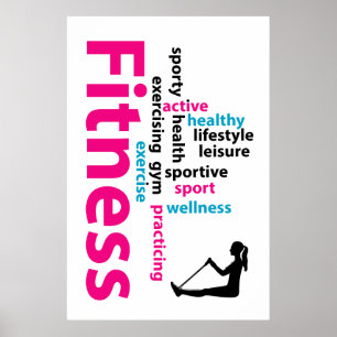Fitness words poster