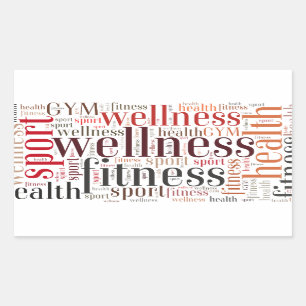 Fitness words rectangular sticker