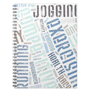 Fitness words spiral notebook