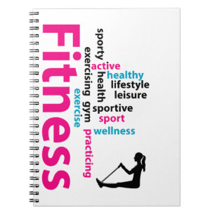 Fitness words spiral notebook
