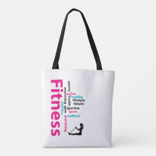 Fitness words tote bag