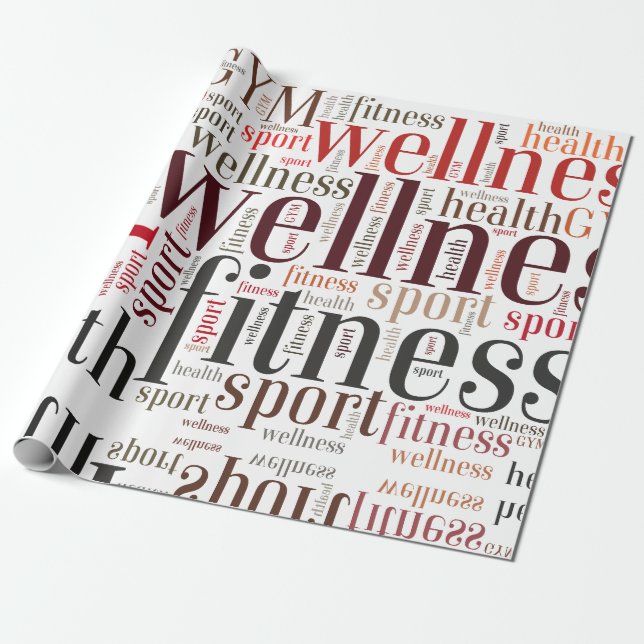 Fitness words wrapping paper (Unrolled)