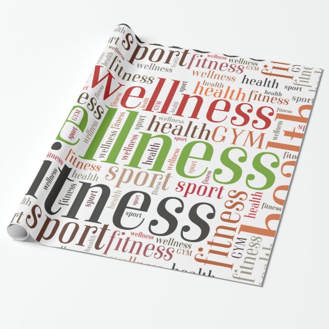 Fitness words wrapping paper (Unrolled)