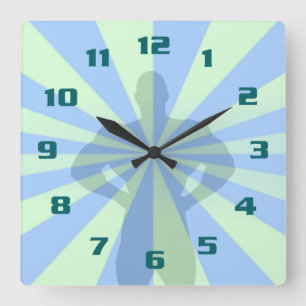 Fitness Workout and Gym Square Wall Clock
