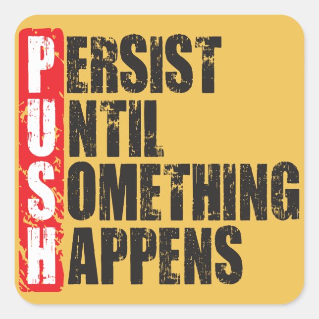 Fitness Workout Gym Motivation - Push Square Sticker (Front)