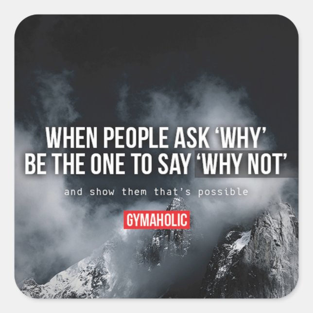 Fitness Workout Gym Motivation Square Sticker (Front)