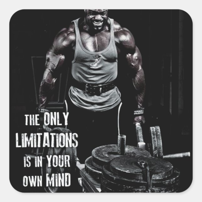 Fitness Workout Gym Motivation Square Sticker (Front)