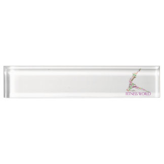 Fitness world nameplate