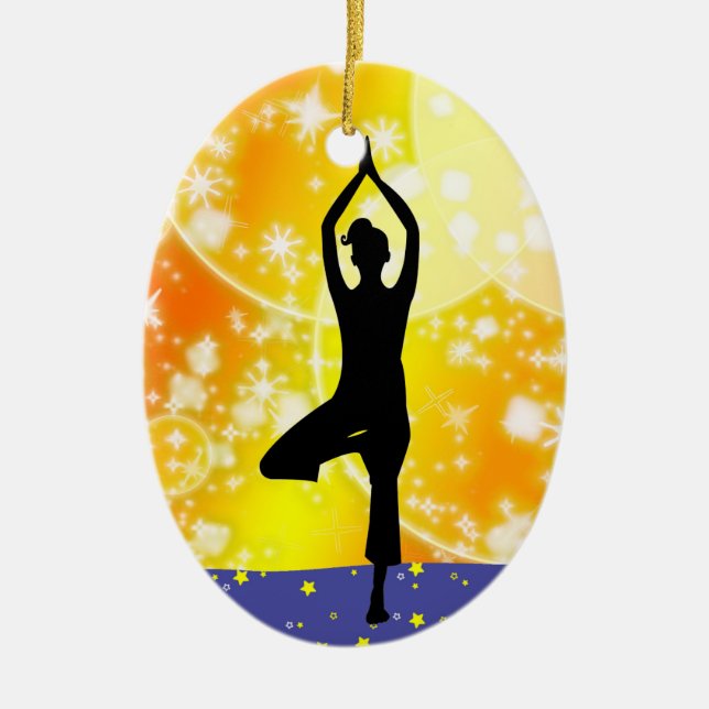 Fitness! Yoga - Tree - SRF Ceramic Tree Decoration (Front)