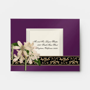 Fits A2 Baroque Vintage Lily Gold Invite Envelope