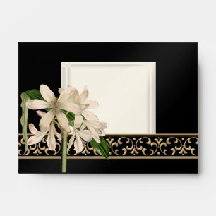 Fits A6 Baroque Vintage Lily Gold Invite Envelope