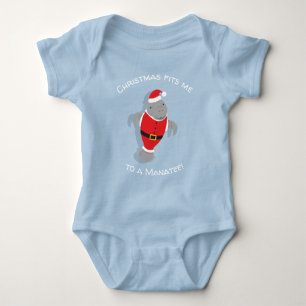 Fits Me to a Manatee Funny Christmas Novelty Baby Bodysuit
