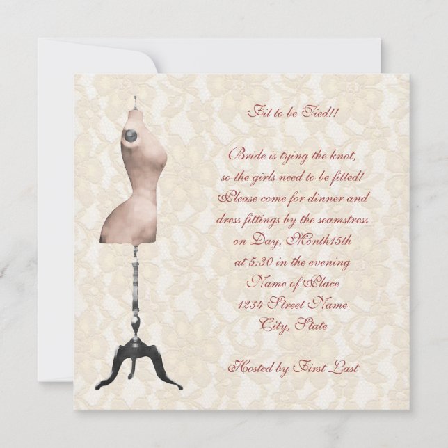 Fitting Bridal Shower Invitation (Front)