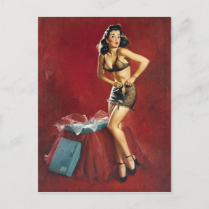 Fitting Pin Up Postcard