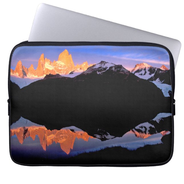 Fitz Roy Group Reflected in Glacial Lakes Laptop Sleeve (Front)