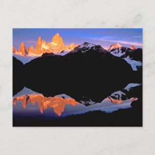 Fitz Roy Group Reflected in Glacial Lakes Postcard