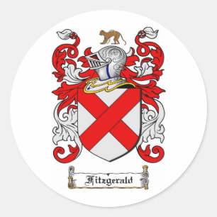 FITZGERALD FAMILY CREST -  FITZGERALD COAT OF ARMS CLASSIC ROUND STICKER