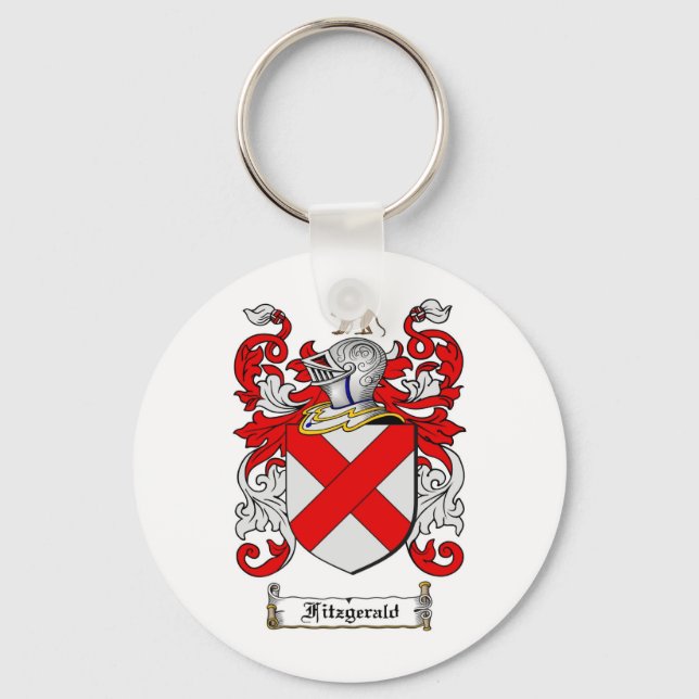 FITZGERALD FAMILY CREST -  FITZGERALD COAT OF ARMS KEY RING (Front)