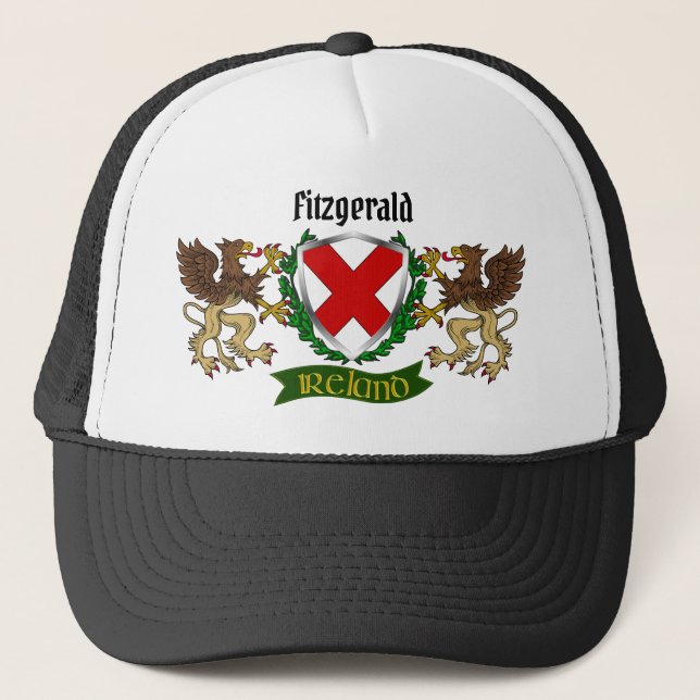 Fitzgerald Irish Shield Personalised  Trucker Hat (Front)