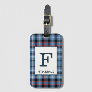 Fitzgerald Tartan Blue Plaid Pattern Luggage Tag