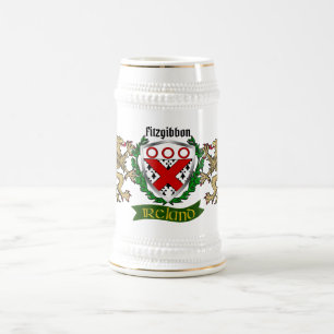 Fitzgibbon Irish Shield Personalised Beer Stein