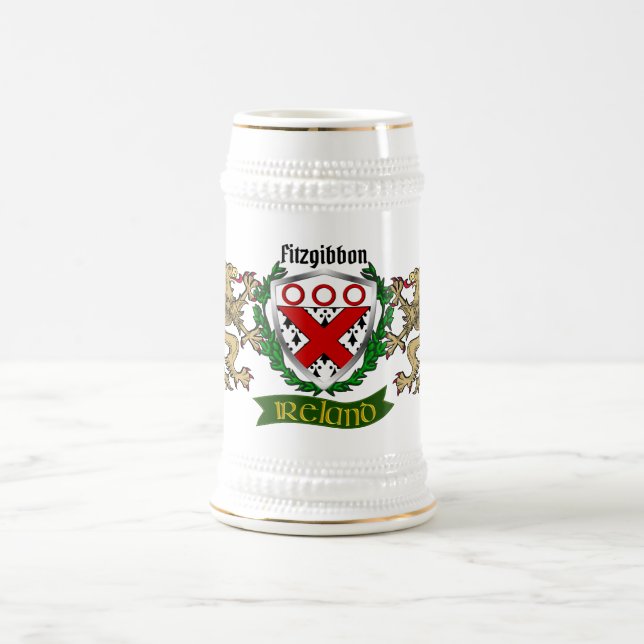 Fitzgibbon Irish Shield Personalised Beer Stein (Center)