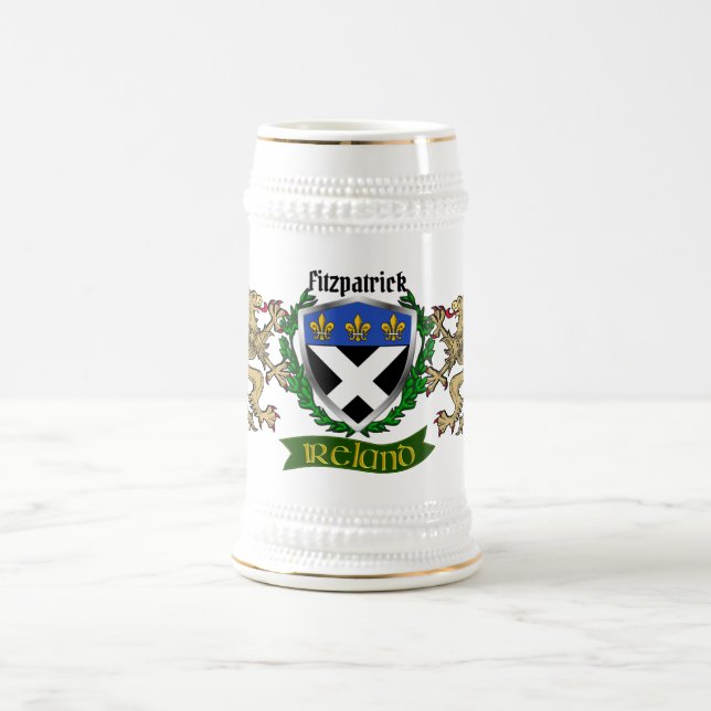 Fitzpatrick Irish Shield Personalised Beer Stein (Center)