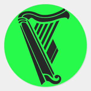 FitzSticker "F Harp" Design Classic Round Sticker