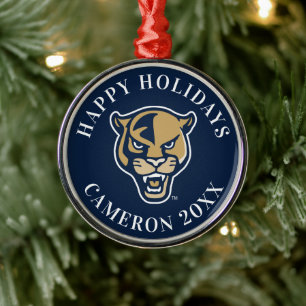FIU Panther Head Metal Tree Decoration