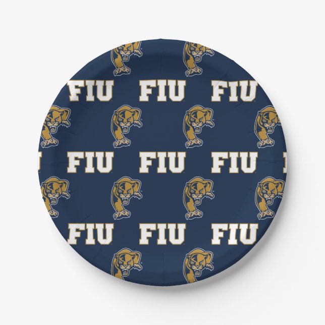 FIU Panthers Pattern Paper Plate (Front)